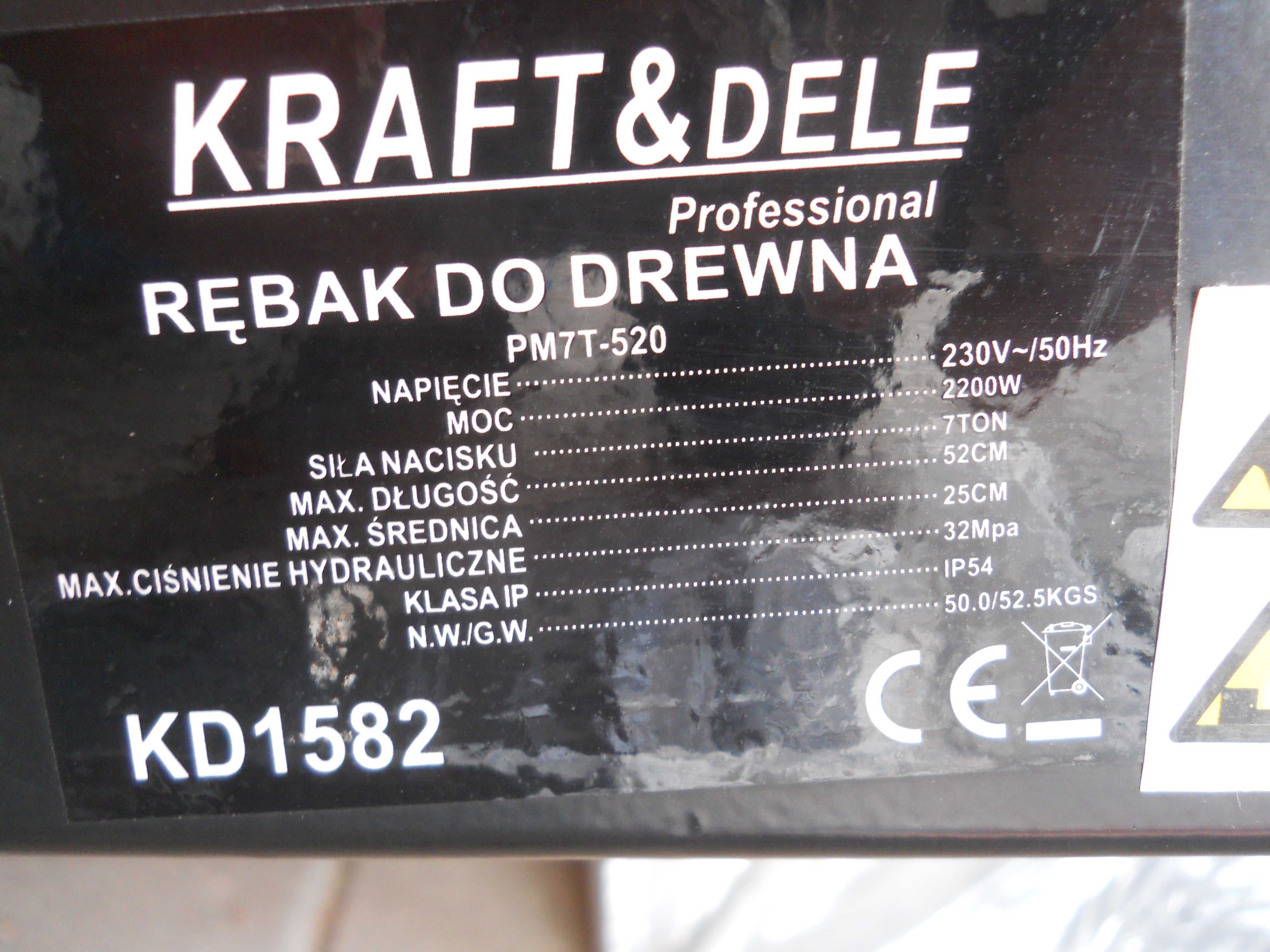 łuparka pozioma rębak do drewna nowa KRAFT&dele Professional PM7T-520