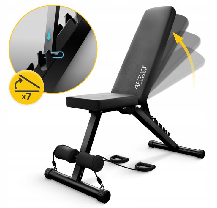 Ławka Ławeczka Treningowa do Ćwiczeń Regulowana Składana Prosta Skośna