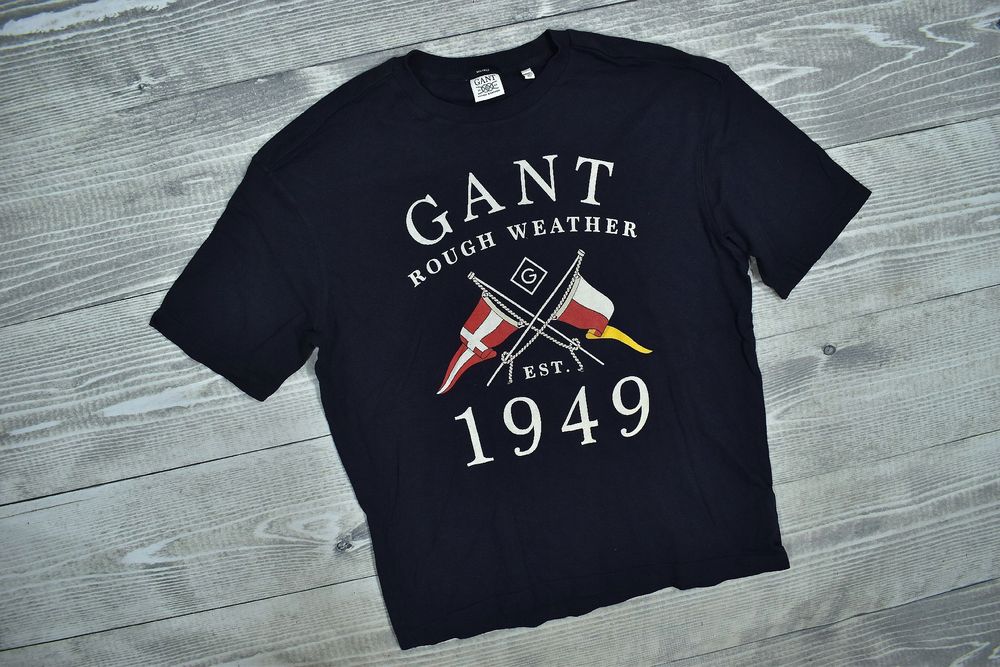 Gant Rough Weather Granatowa Koszulka Męska Relaxed L