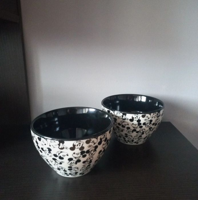 Dwie ceramiczne miseczki Disney duże na zupe