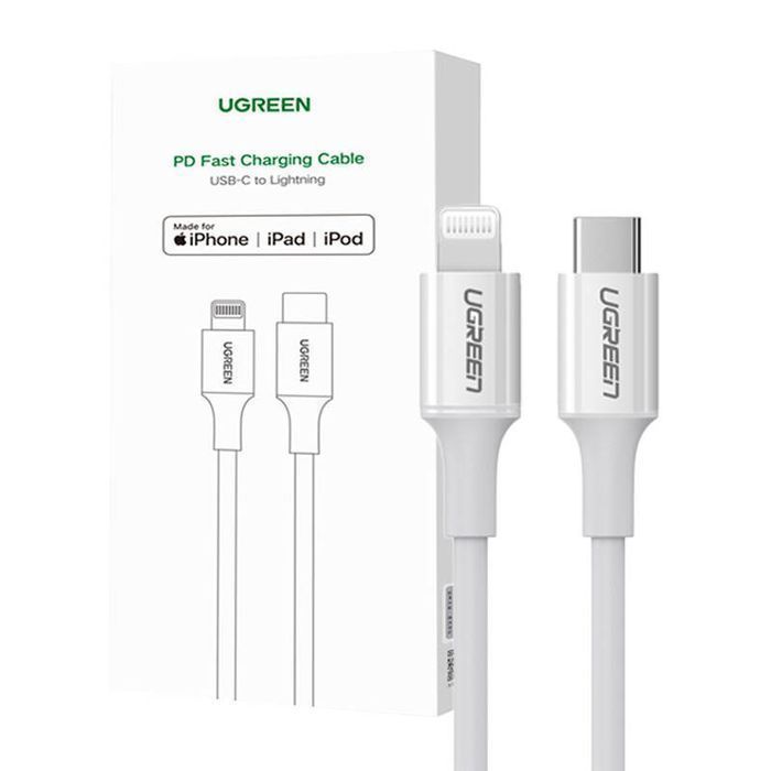 Kabel Usb-C Do Lightning Ugreen Us171, 3A, 0.25M (Biały)