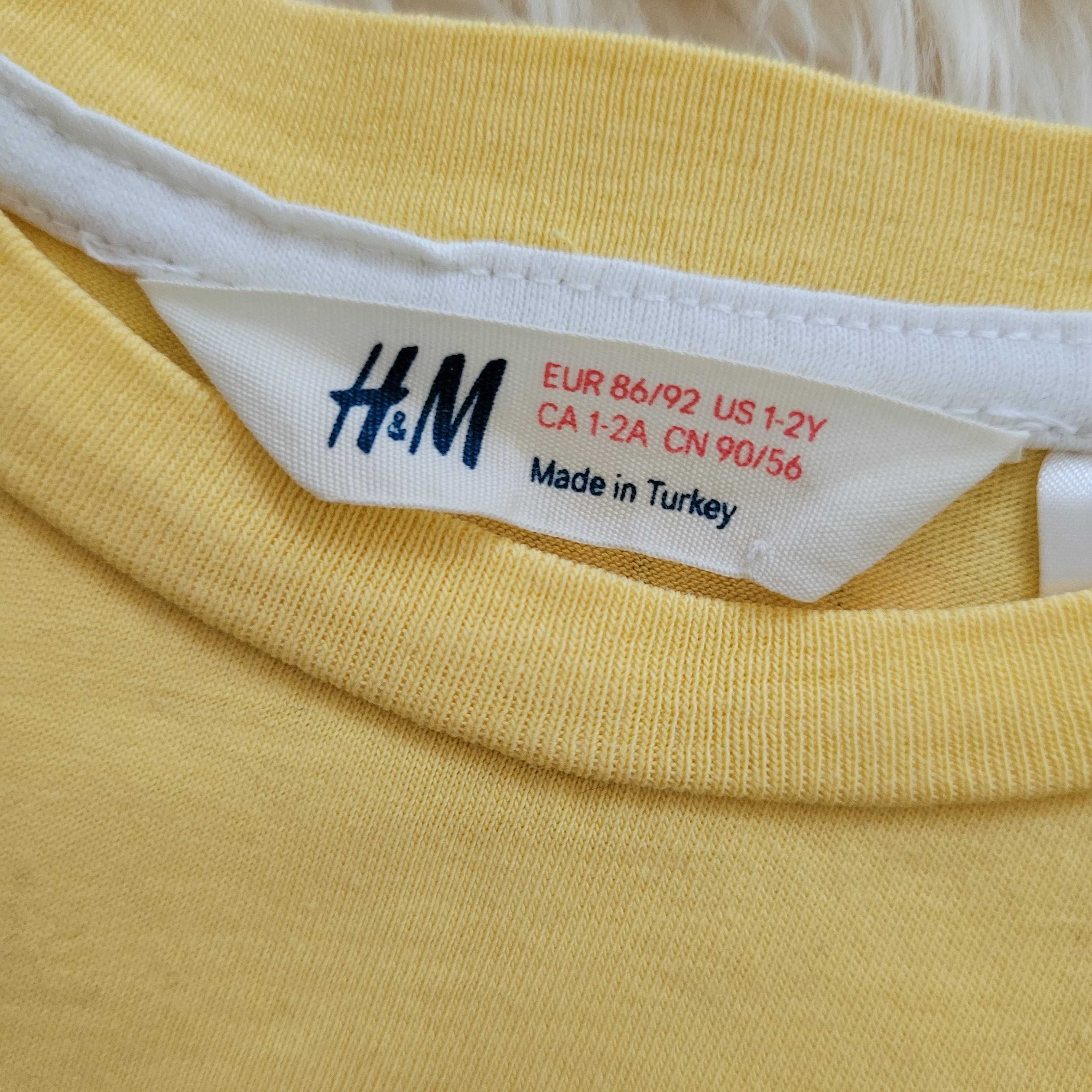 H&M bawełniana bluzka na lato - jak NOWA roz. 86 / 92