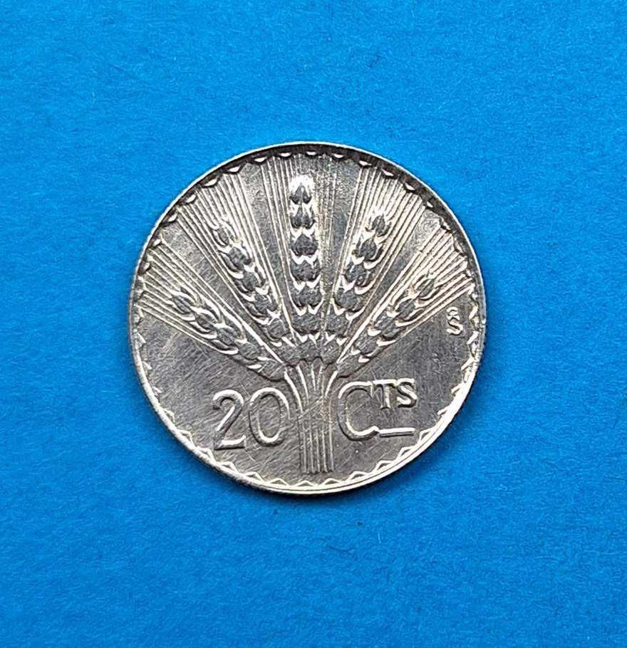 Urugwaj 20 centesimos rok 1942, bardzo dobry stan, srebro 0,720