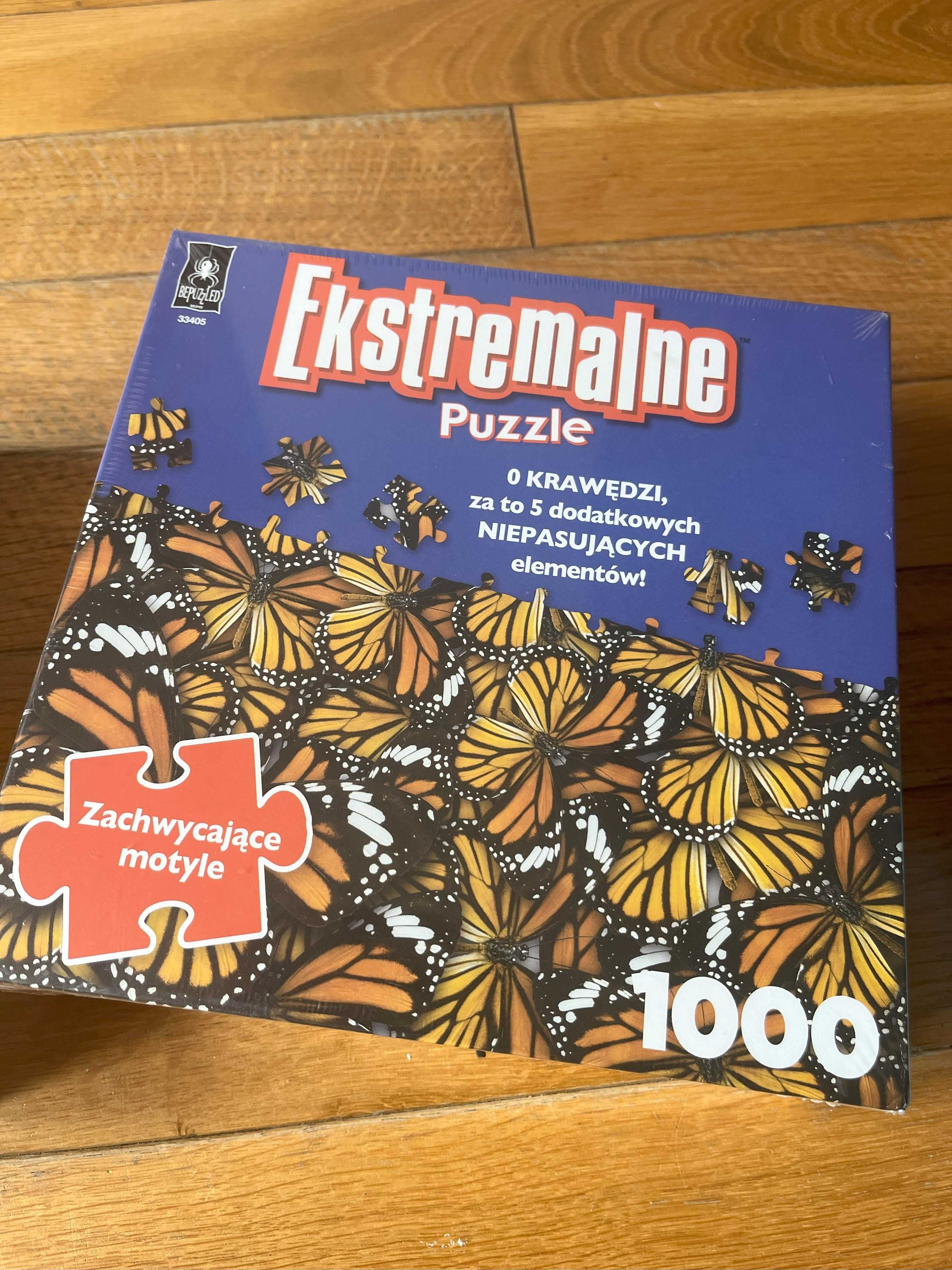 puzzle Ekstremalne Ambassador 1000 elementów x2; szczeniaki i motyle