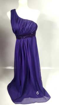 Długa suknia wieczorowa balowa wesele druhna fioletowa XS -S