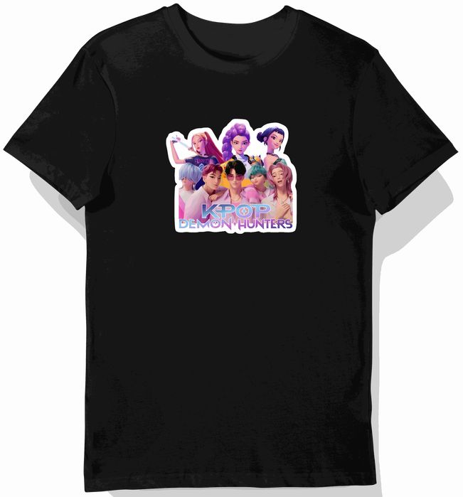Koszulka dziecięca czarna z motywem kpop demon hunters - K-Pop 152