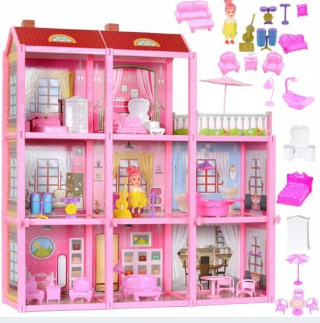 REZERWACJA Nowy domek dla lalek 3 piętrowy Barbie dużo elementów