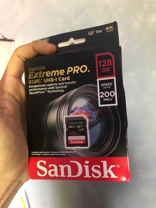 SanDisk Extreme PRO 128Gb 256 SDXC UHS-I C10 200MB/s U3 V30 4K SD Card