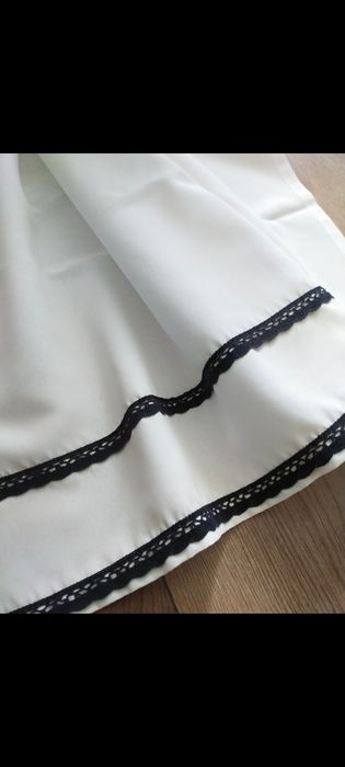 Komplet zasłony zazdrostki do kuchni ecru czarne