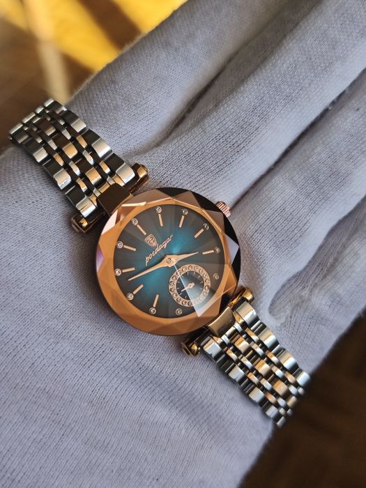 Relógio Feminino em aço inoxidável e vidro Crystal Hardlex. Turquoise