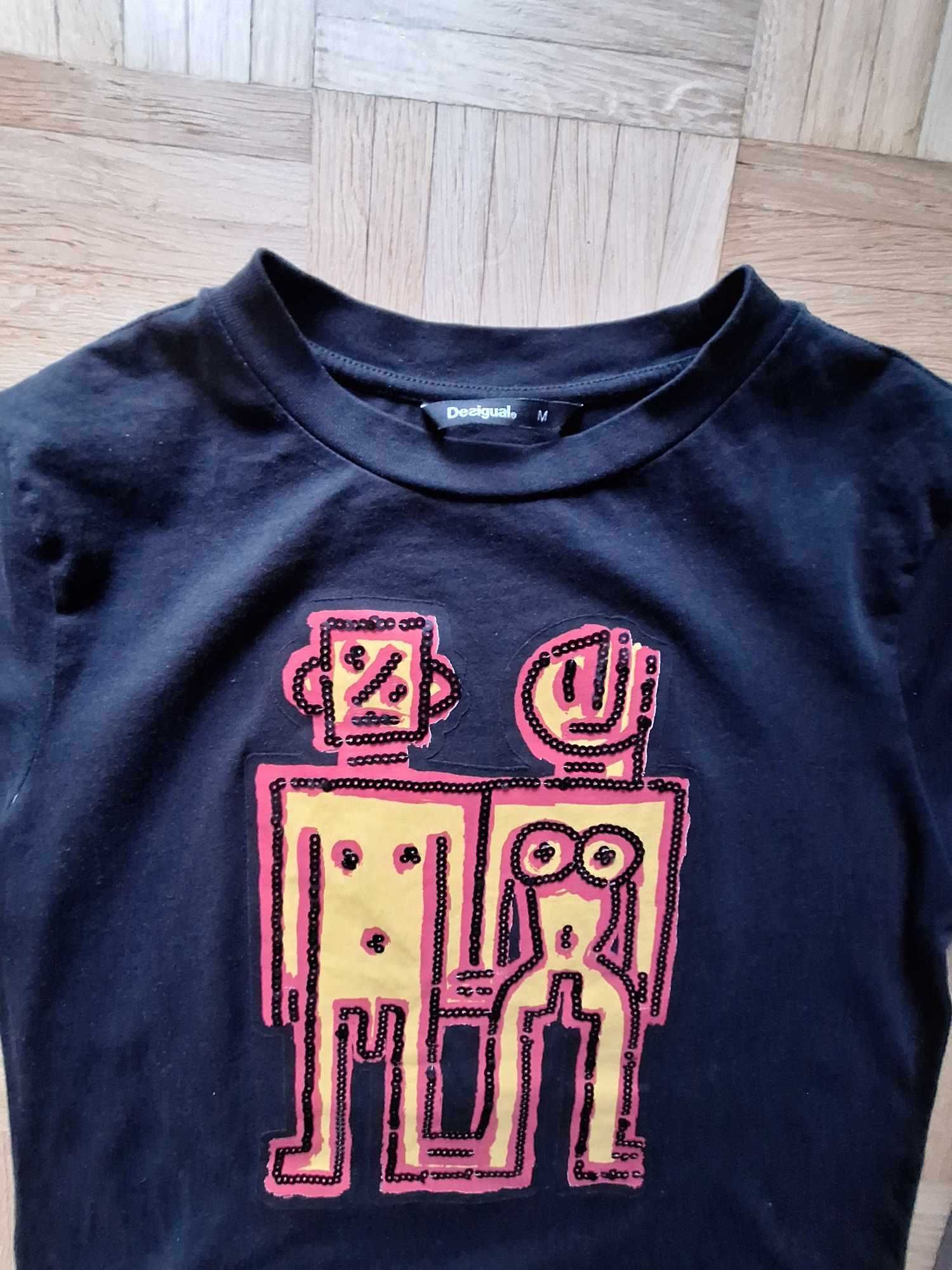 Tshirt damski z krótkim rękawem Desigual jak nowy M