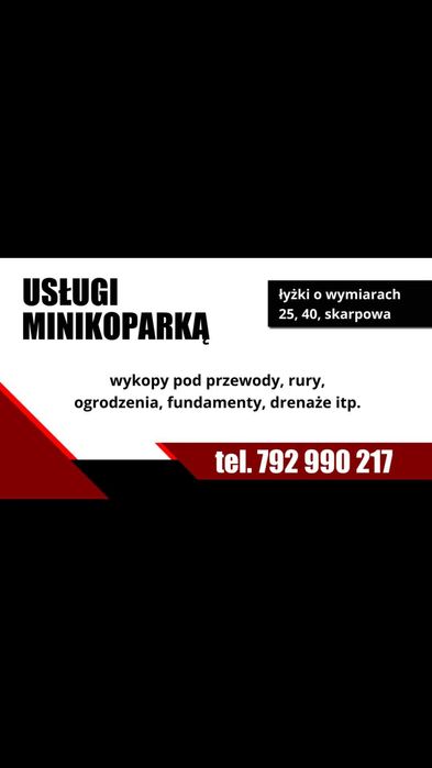Usługi mnikoparką