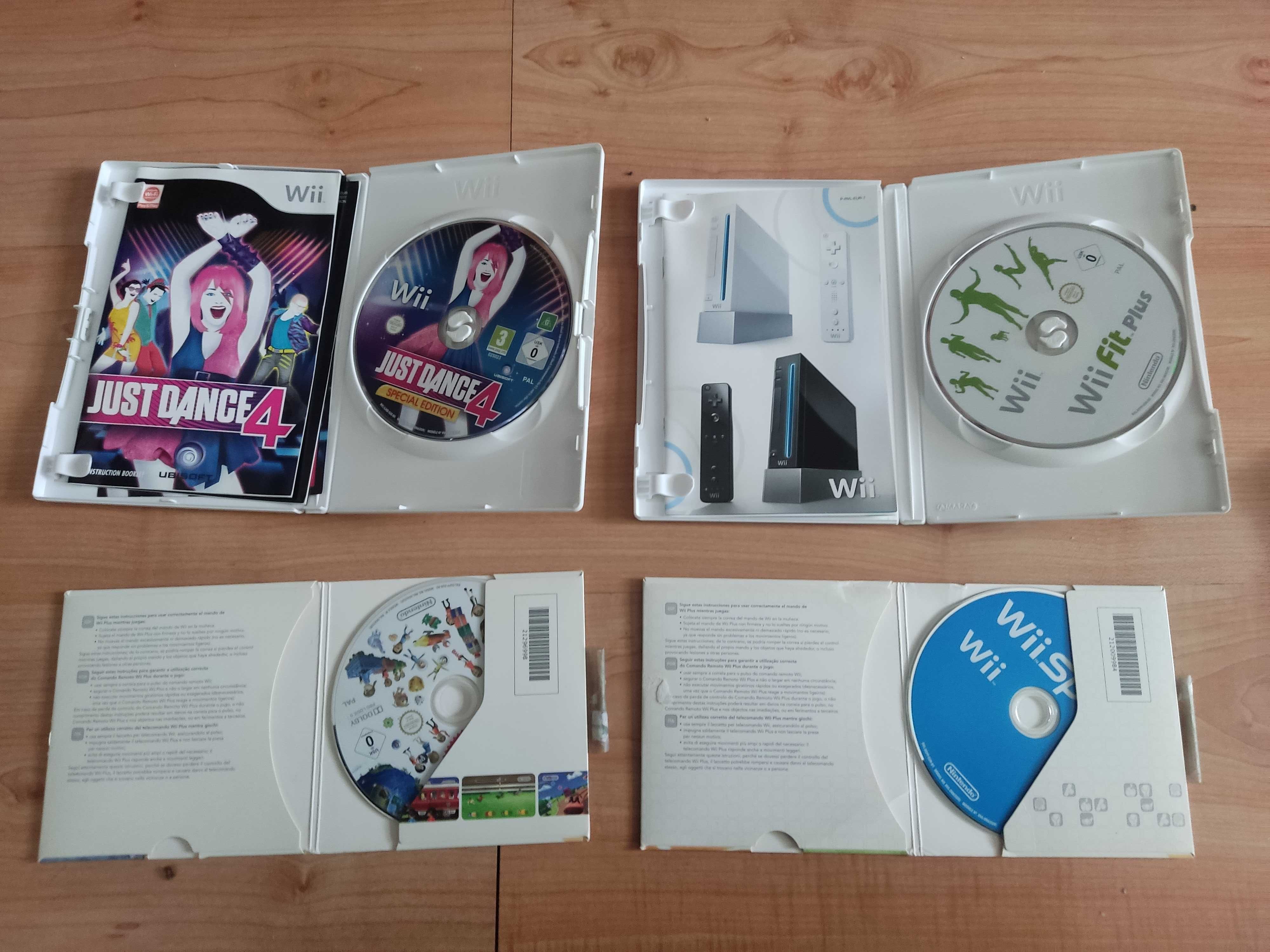 Jogos originais Wii: Fit Plus, Sports, Party, Just Dance 4 Special Edi