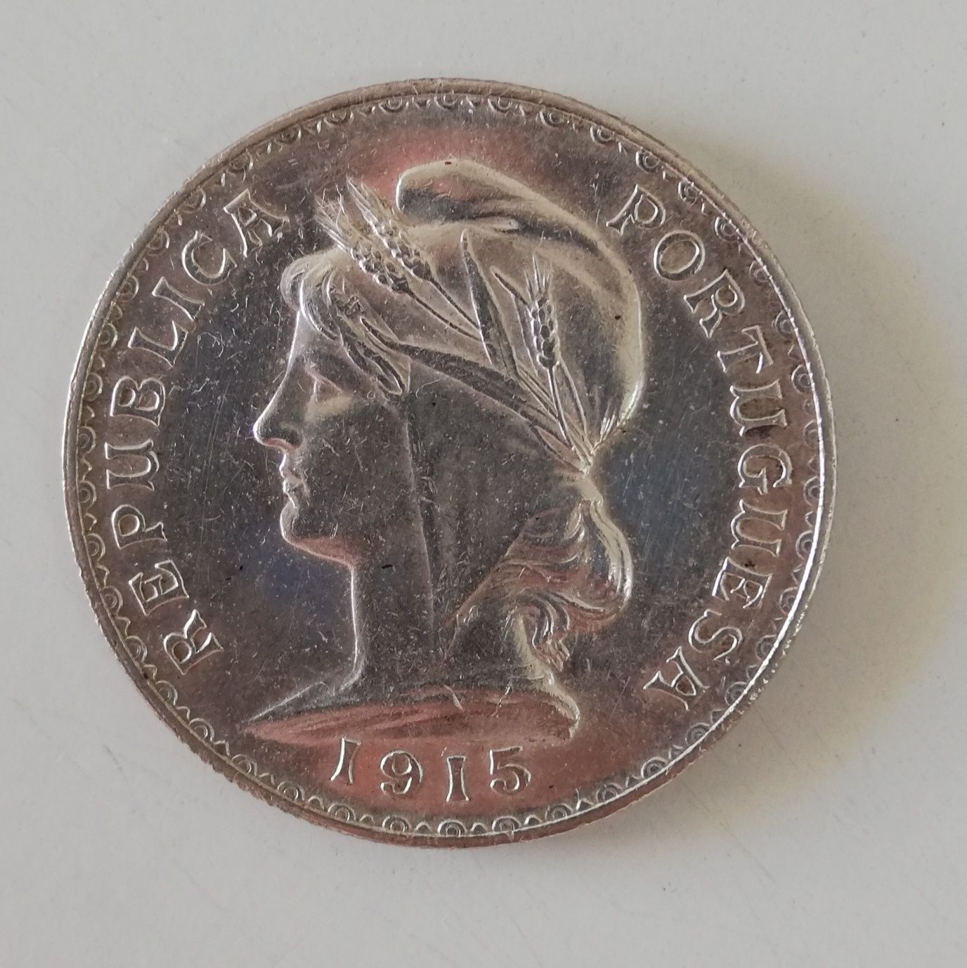 Moeda 1 escudo prata 1915