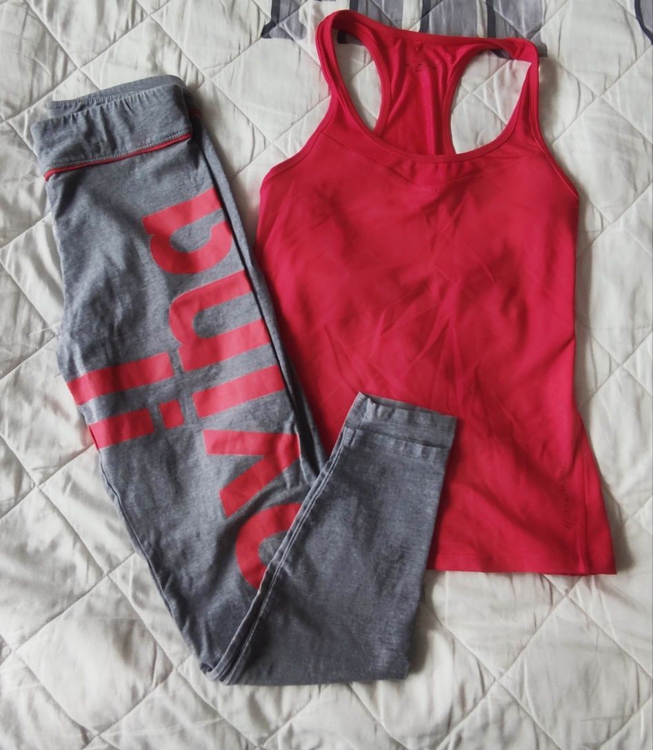 Bershka legginsy do ćwiczeń i top L