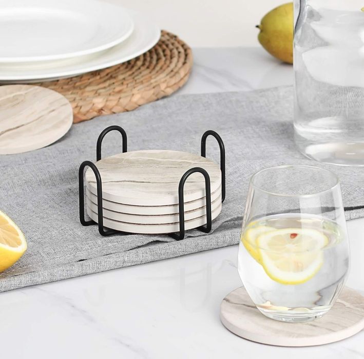 LIFVER Podstawki - zestaw 6 podstawek - marmurowe podstawki ceramiczne