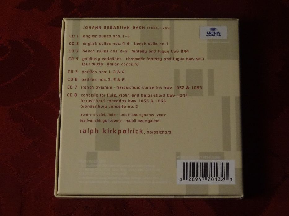 BACH, J. S. – RALPH Kirkpatrick . Archiv P. | 8 CD's