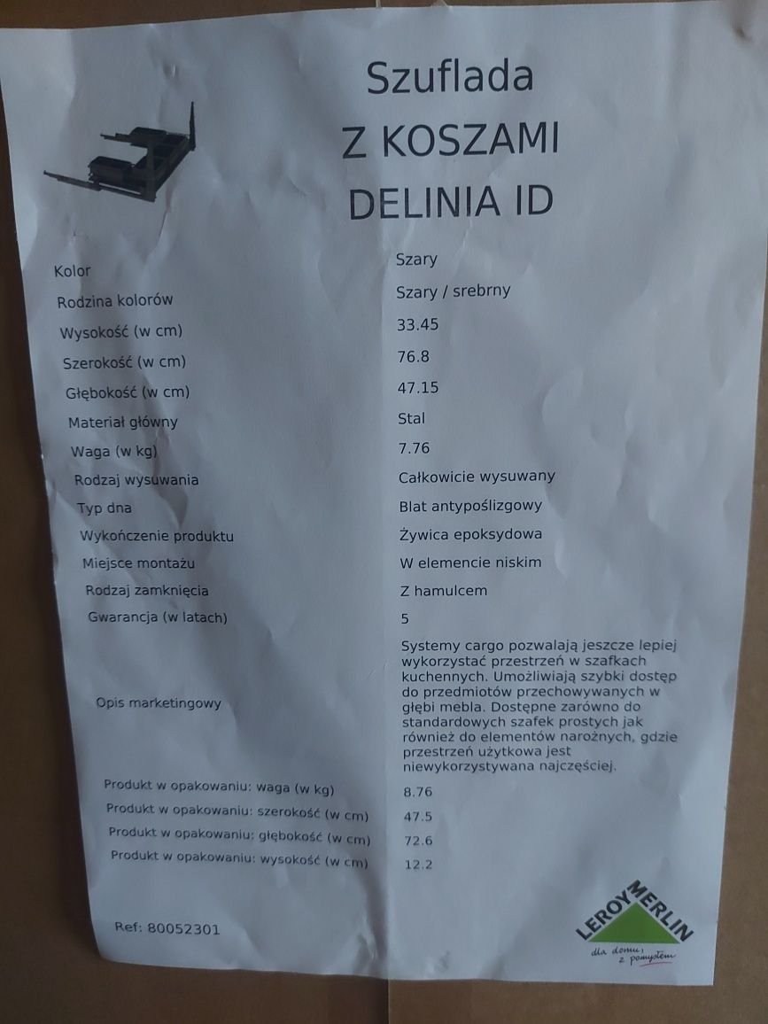 Szuflada z koszami delinia