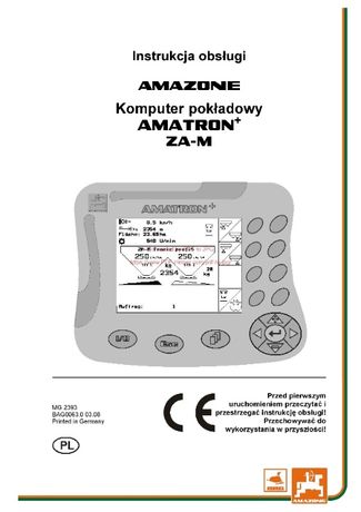 Instrukcja obsługi Rozsiewacza nawozów Amazone Amatron ZA