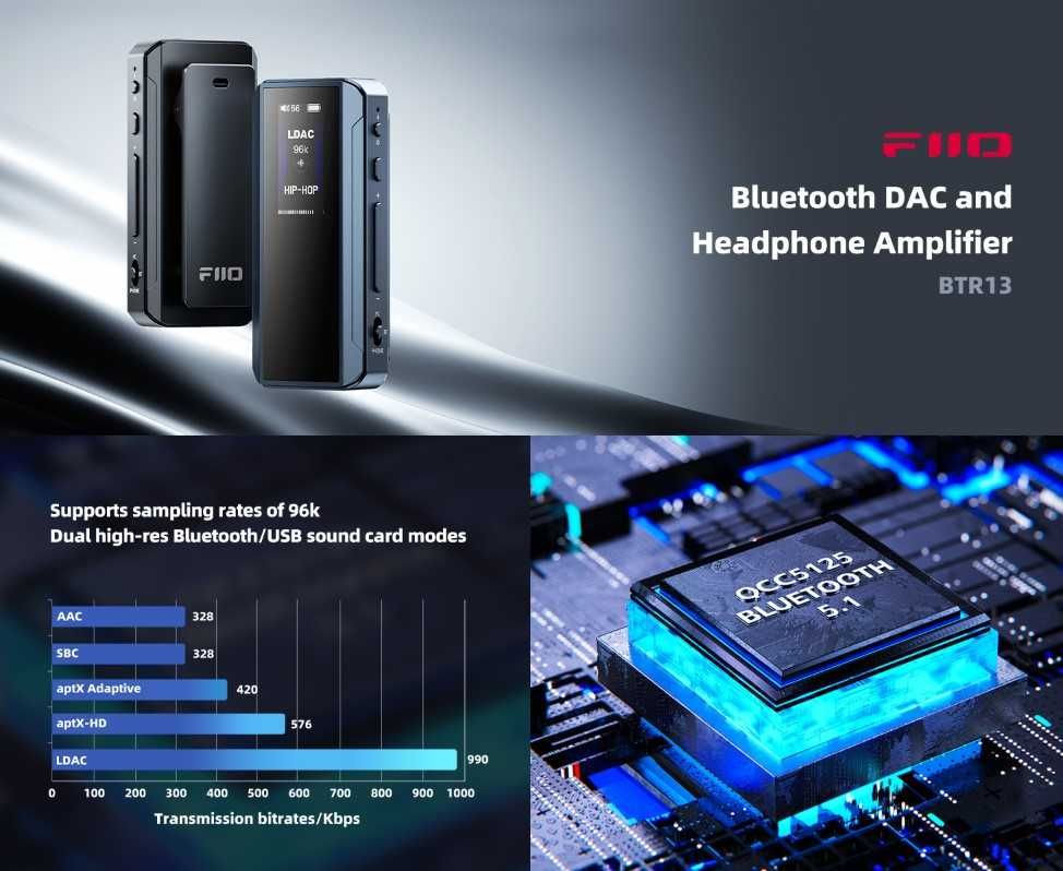 ⇒ FiiO BTR13 (Black) - Bluetooth DAC ЦАП с усилителем для наушников
