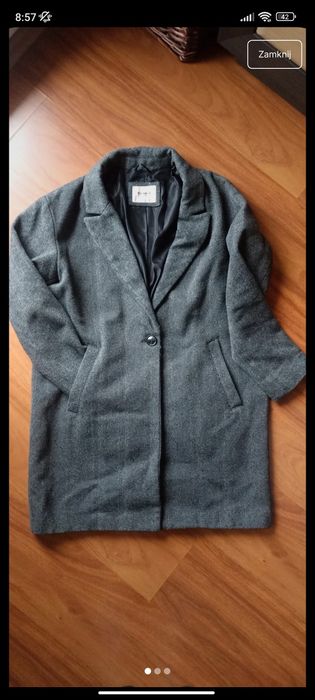 Płaszcz garniturowy w jodełkę Pull & Bear M