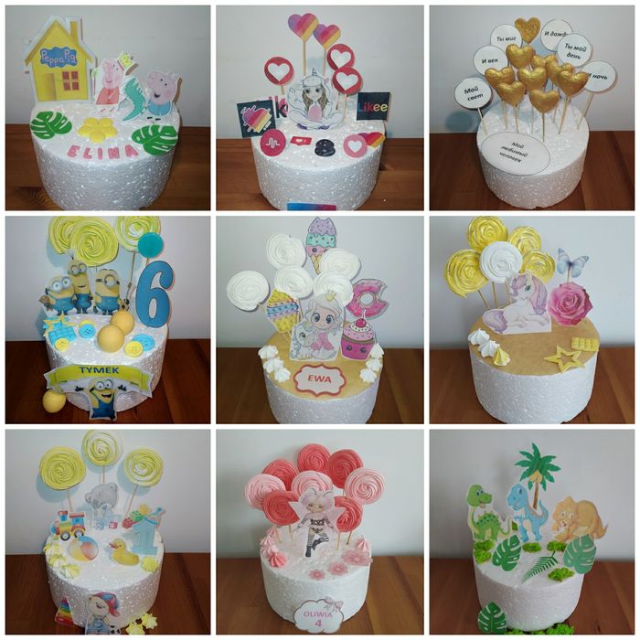 Топери на торт, меренга, пряники