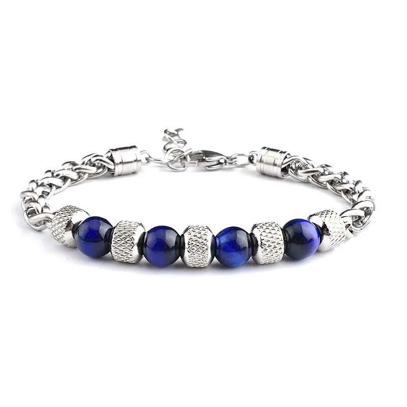 Pulseira Masculina de Pedras - inoxidável