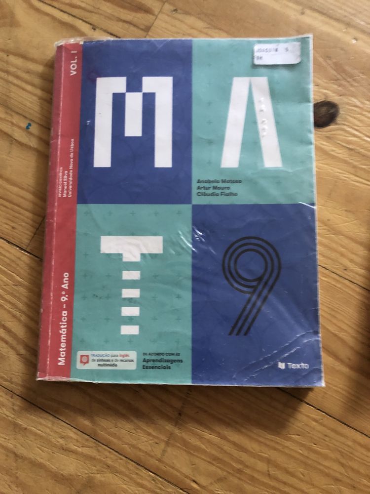 Manual de Matemática 9.ºano MAT9 com 2 volumes