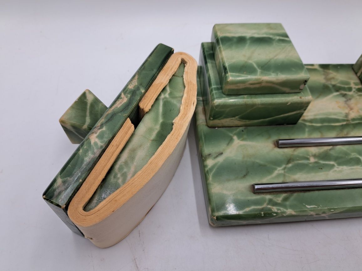 Ekrytuar kałamarz na biurko bibularz suszka kołyskowa art deco zielony
