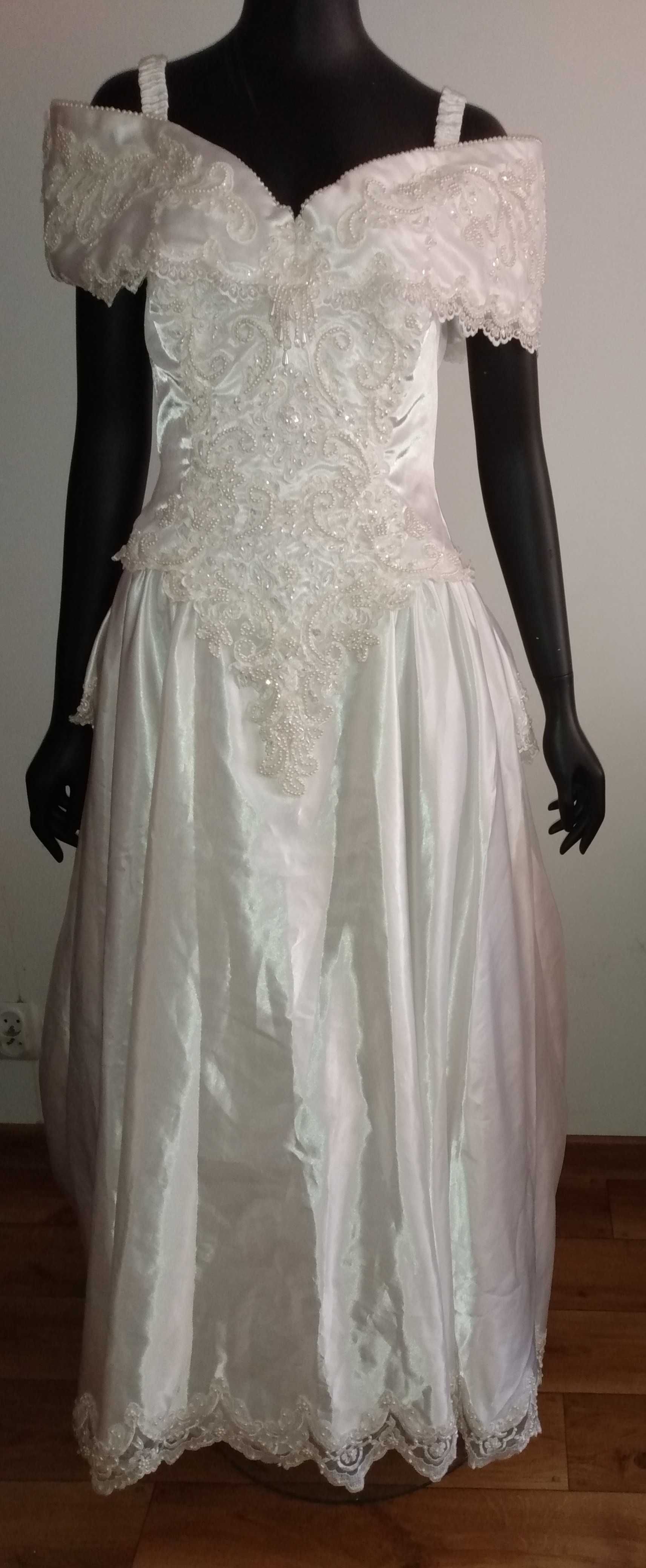 Suknia ślubna vintage MORI LEE rozmiar 40 podpinany tren