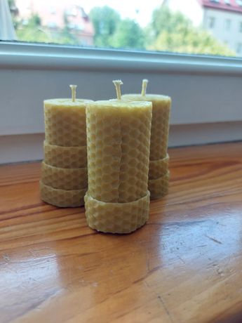 Komplet świec 7,5 cm z naturalnego wosku pszczelego