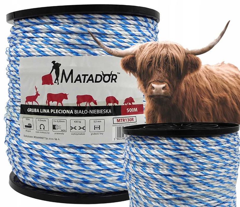 Pastuch elektryczny DRUT plecionka TAŚMA izolatory SŁUPKI elektryzator