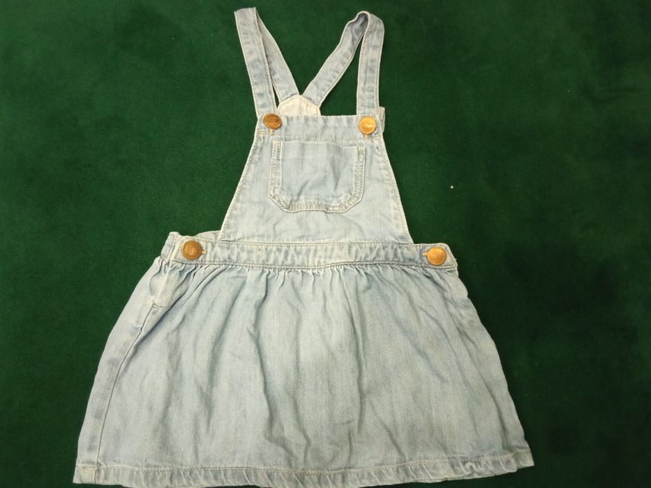 Ogrodniczka jeansowa spódniczka na szelkach Zara r.92