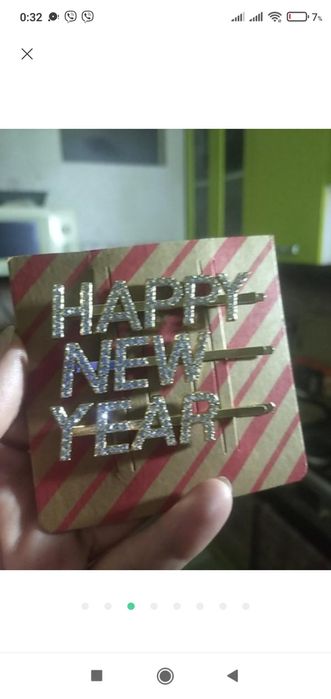 Набор из 3-х новогодних заколок Happy New Year