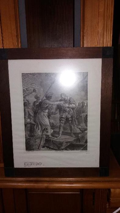 Antigo Quadro com Gravura