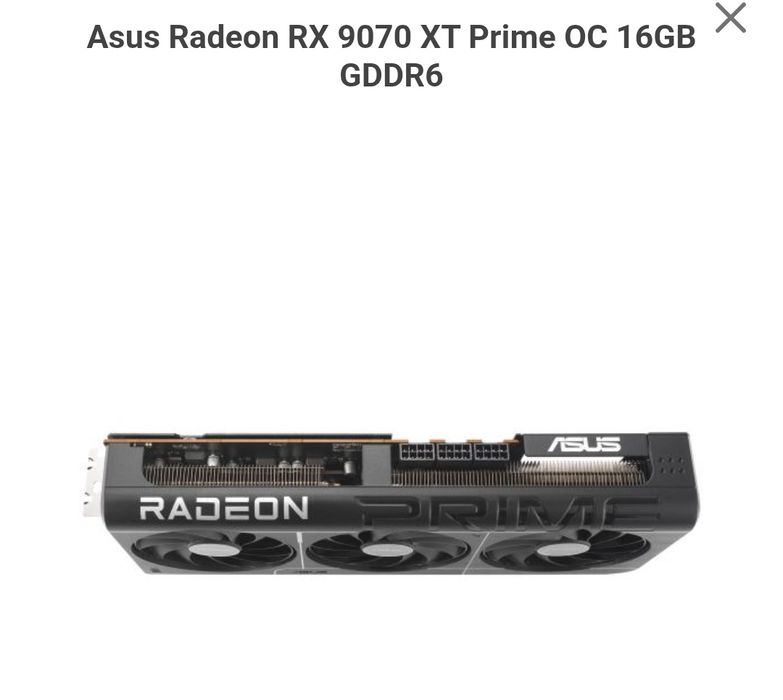Asus Radeon RX 9070 XT Prime OC 16GB GDDR6 (recondicionado Grade A)