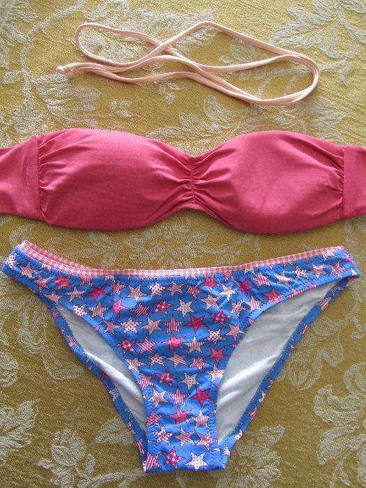 Bikini com estrelinhas rosa e azul