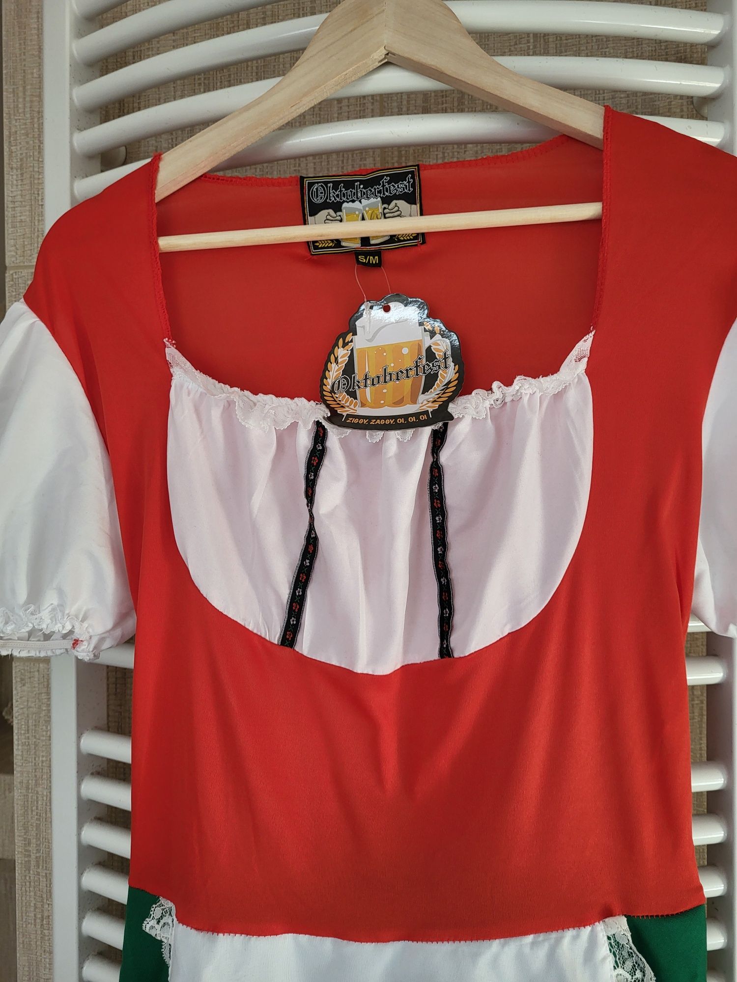sukienka bawarska na Oktoberfest, strój, kostium, nowe z metką S/M