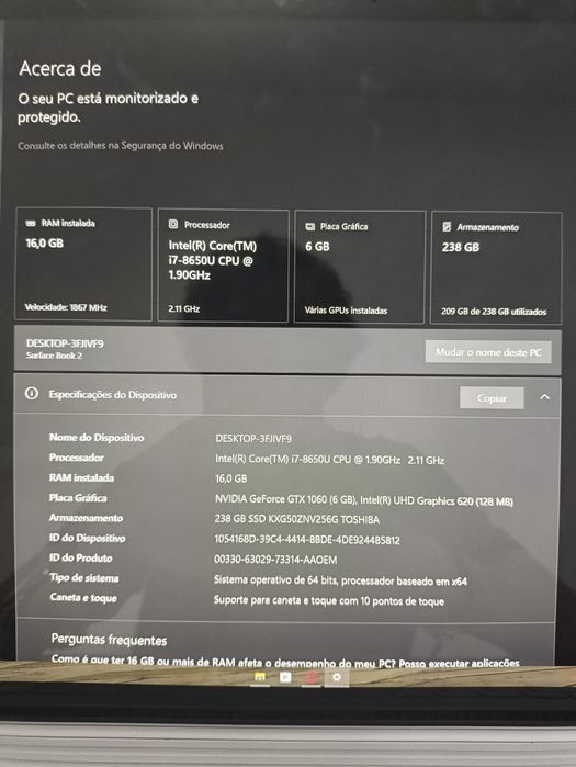 Microsoft Surface Book 2 + Caneta Surface