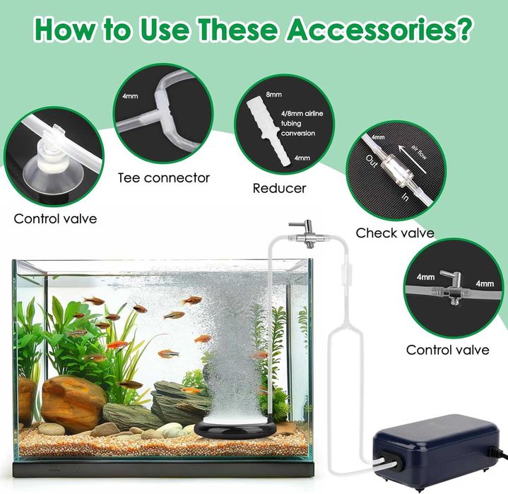 Hygger napowietrzacz do akwarium, perlator bąbelkowy 3L/Min 543g