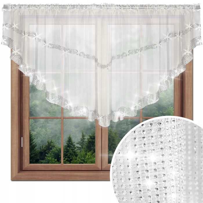 Firana Gotowa Woal Cyrkonie Zazdrostka Diamenty