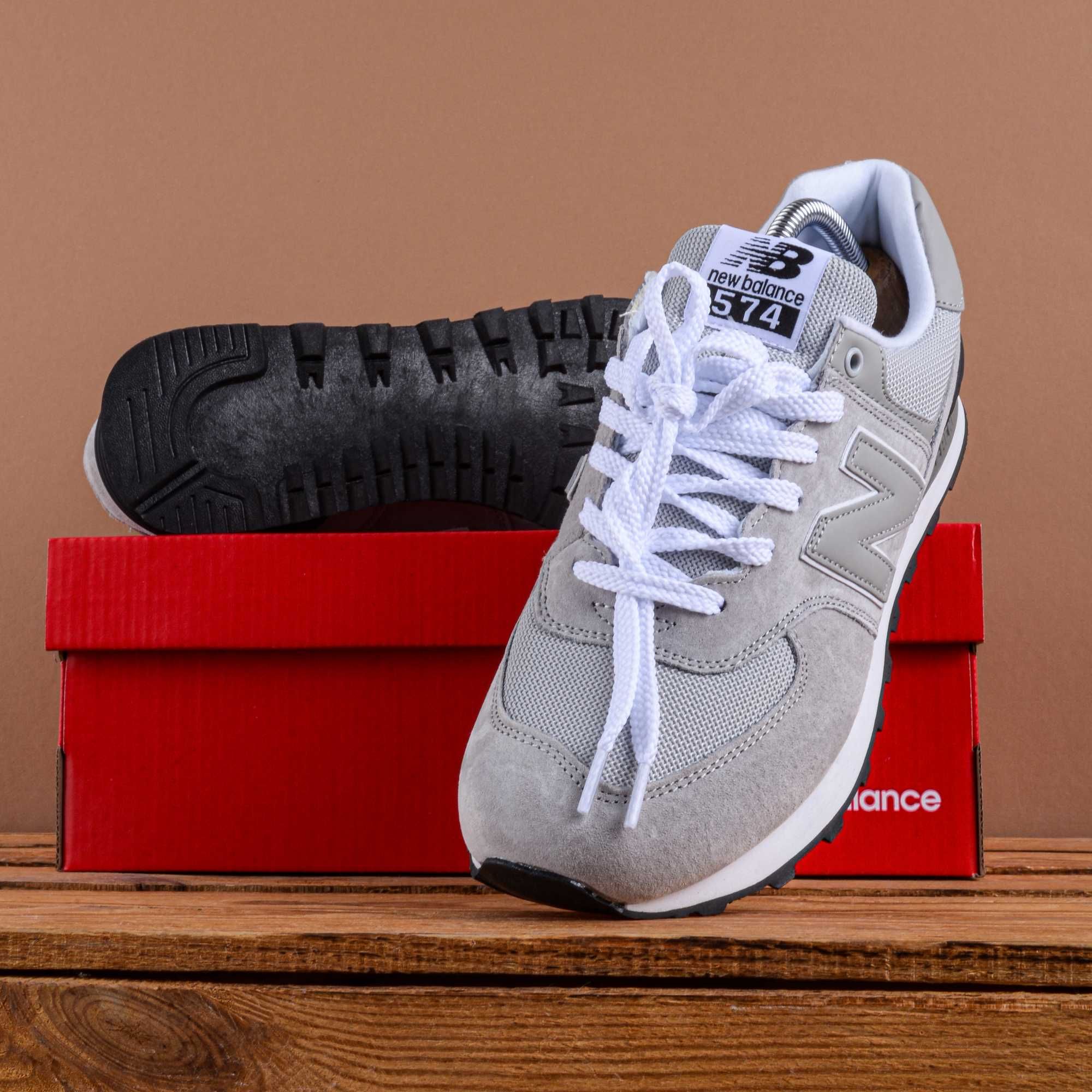 (1907) Кросівки New Balance 574 сірі з чорним (41-46) нб NB