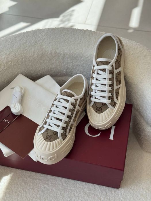 Кеди Gucci Lux в коробці 37,38р коричневий колір