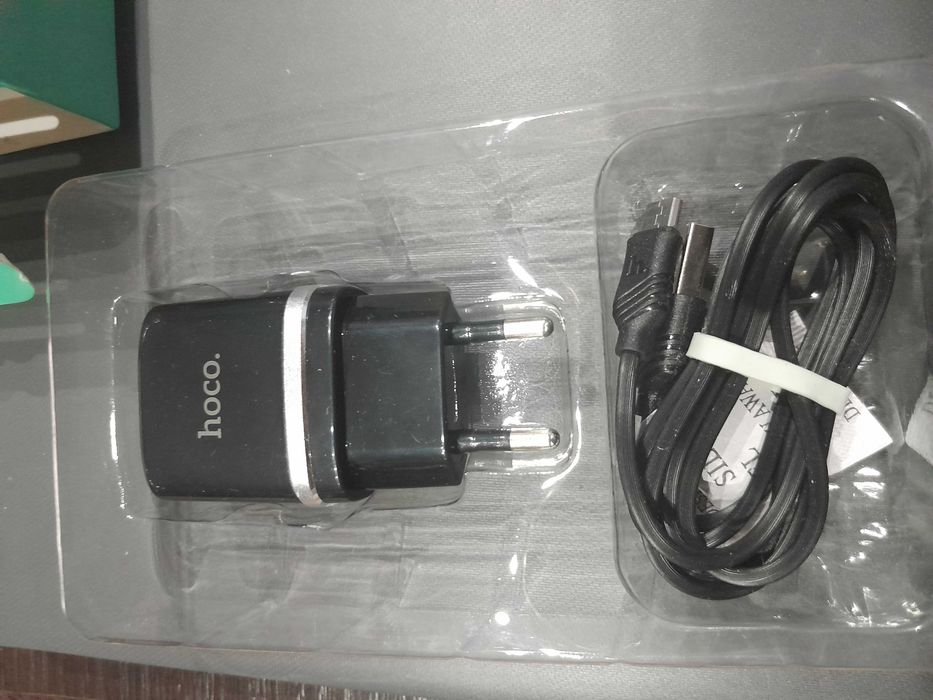 Ładowarka 2 portowa HOCO C12 + Kabel microUSB Czarny