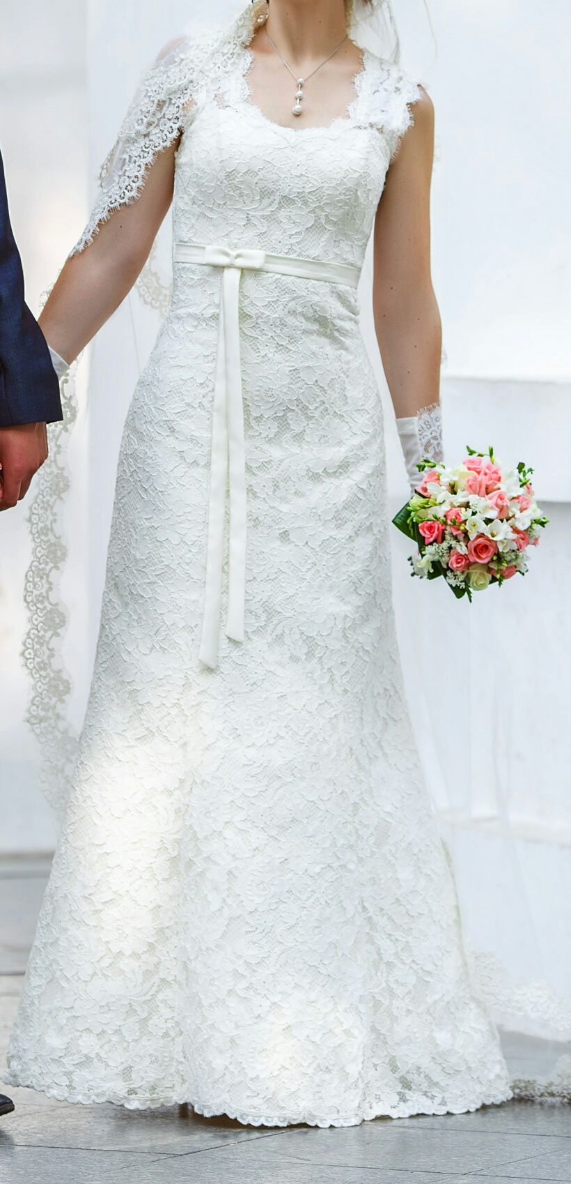 Свадебное платье р 44-46 цвет айвори