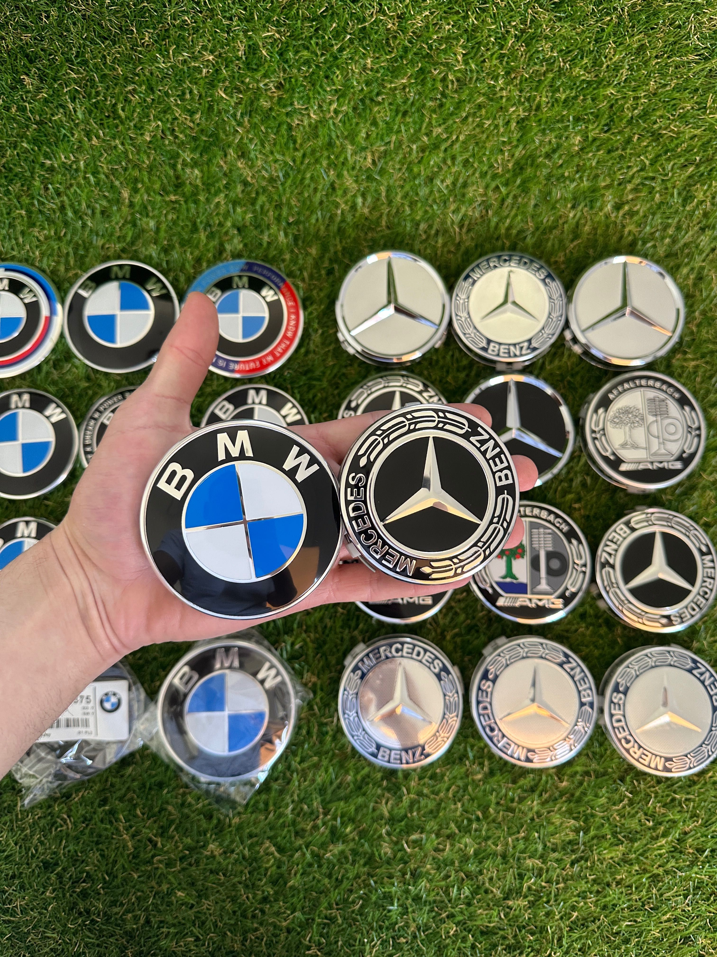 Эмблема логотип капота багажника колпачки заглушки дисков BMW Mercedes