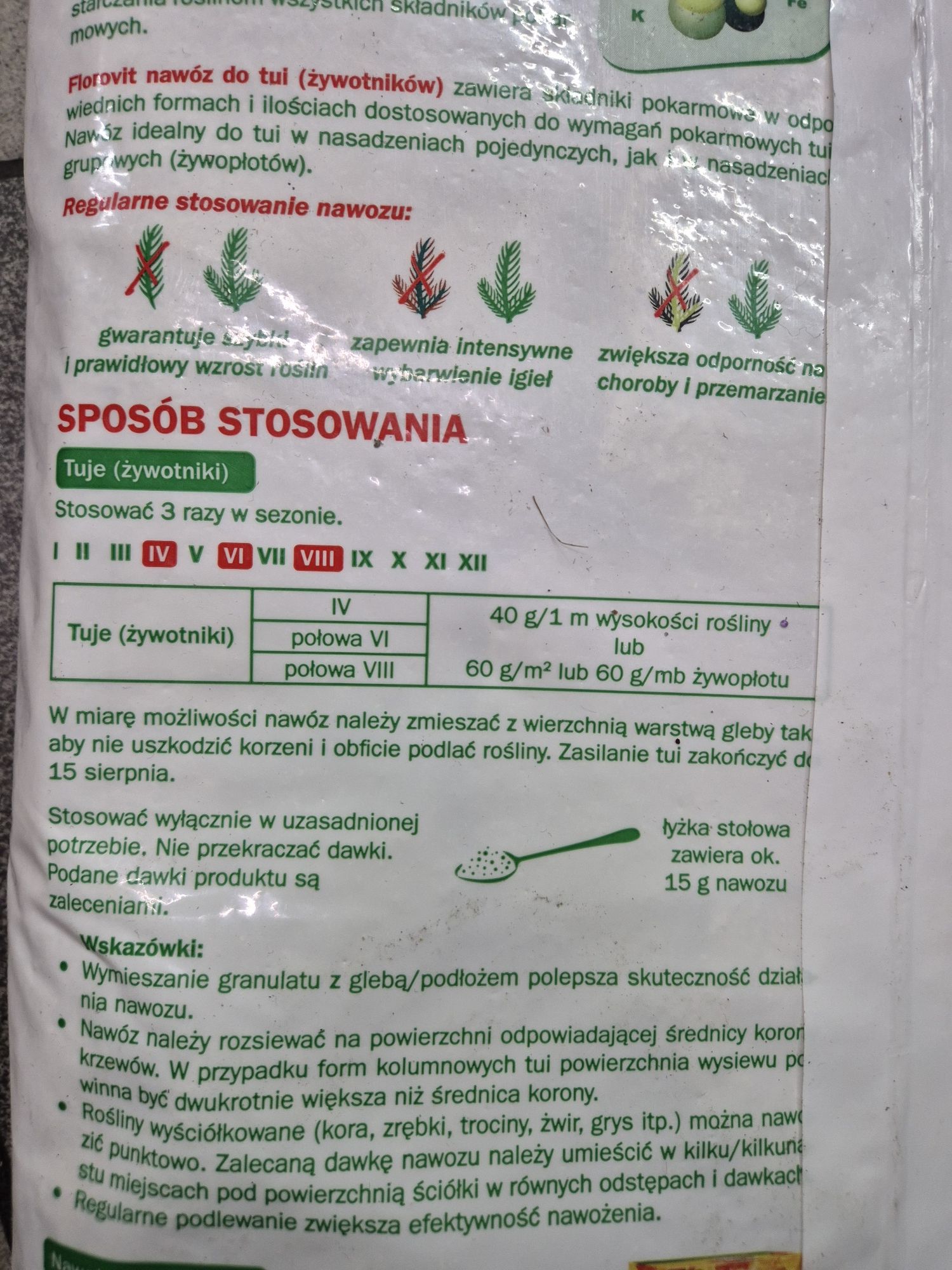 Nawóz do tui żywotników iglaków Florovit 10 kg