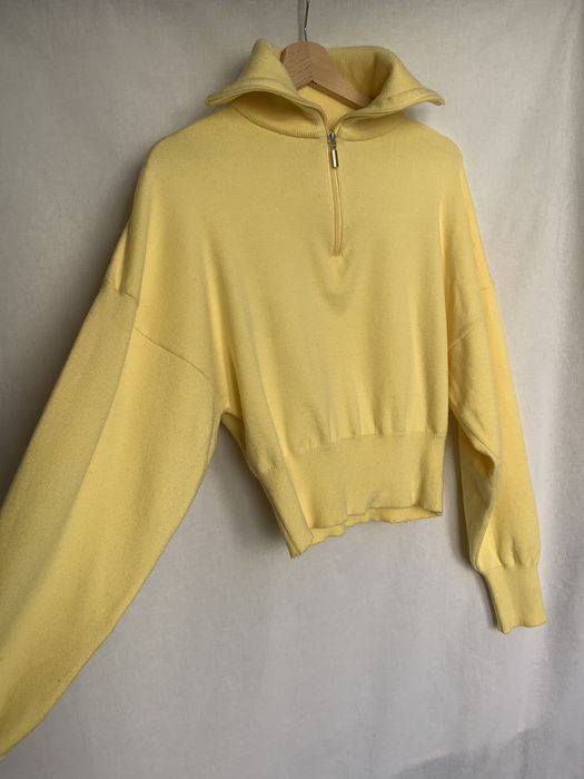 Cytrynowy sweterek z kołnierzykiem Gina Tricot 34 XS żółty wiskoza mię