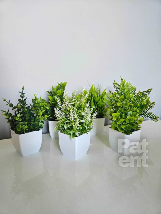 Sztuczne kwiaty z doniczkami 6 szt. zestaw roślin sztucznych dekoracja