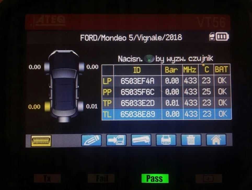 4x czujniki ciśnienia TPMS FORD Focus S-Max Mondeo F2GT-1A180-CB